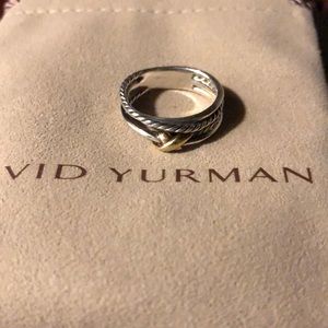 Authentic David Yurman X Crossover Ring w 18K Gold